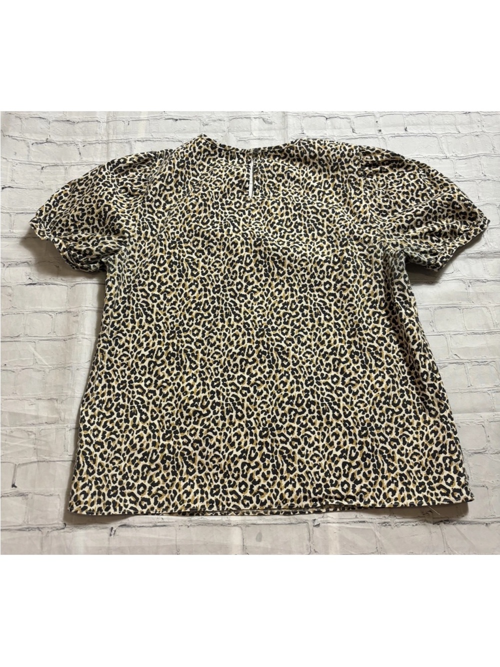 J. Crew Women's Leopard Print Puff Sleeve Cotton Top Size M - Picture 8 of 9